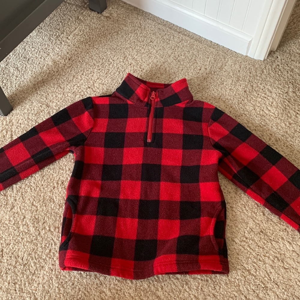 Childrens Place Red Buffalo Check Plaid Jacket size 5/6